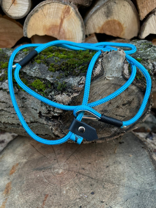 Cyan and navy slip lead