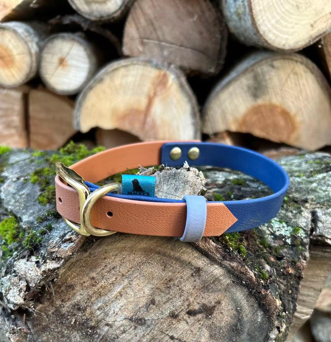BioThane Navy and tan collar