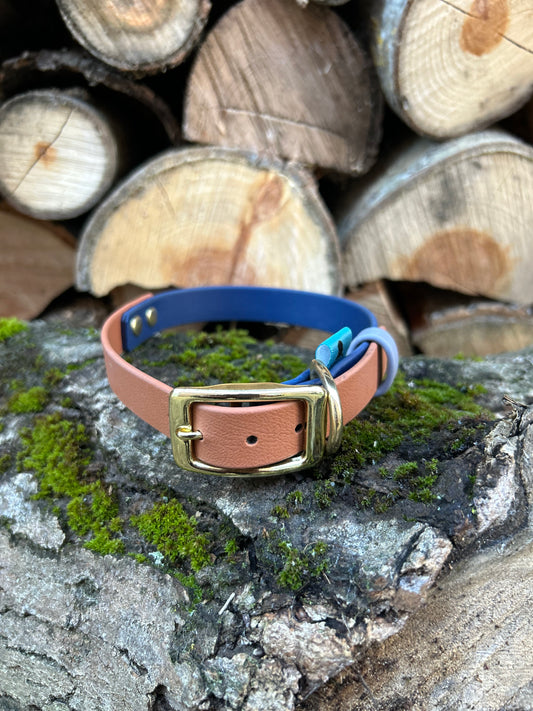 BioThane Navy and tan collar